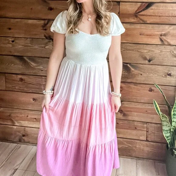 THE CALLIE PINK OMBRE DRESS - Picture 5 of 12